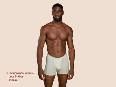 Pétrone boxer confort coton pima micromodal blanc crème homme#couleur_blanc-créme