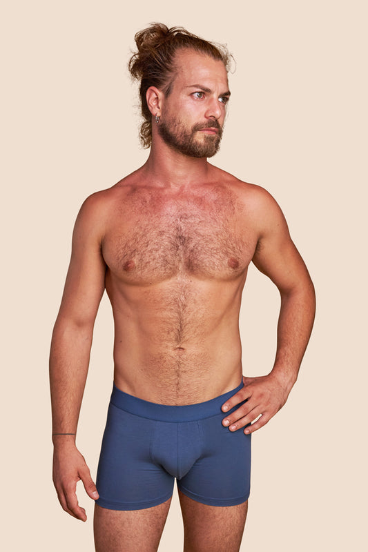 Pétrone boxer confort coton pima micromodal bleu céruléen homme