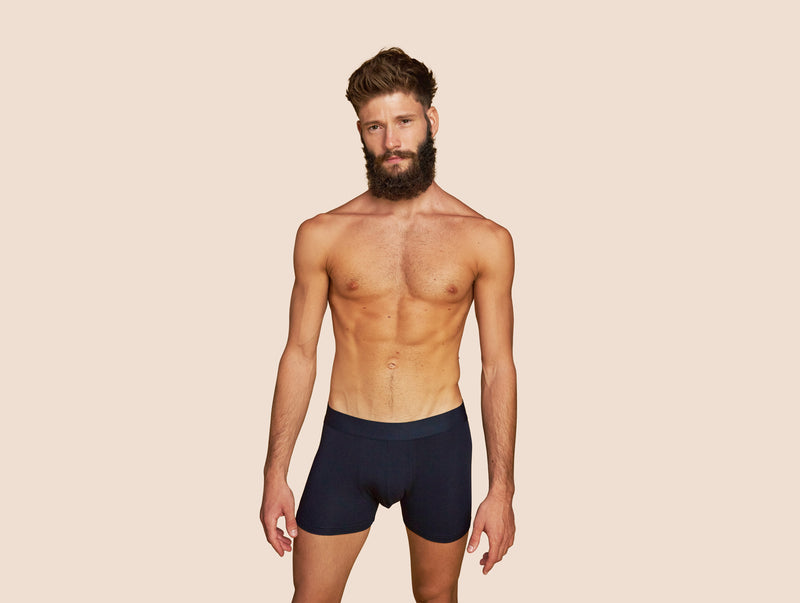 Pétrone boxer confort coton pima micromodal bleu marine homme#couleur_bleu-marine