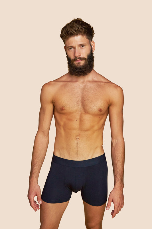 Pétrone boxer confort coton pima micromodal bleu marine homme