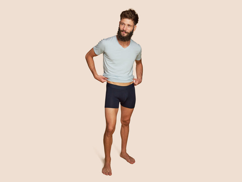 Pétrone boxer confort coton pima micromodal bleu marine homme#couleur_bleu-marine