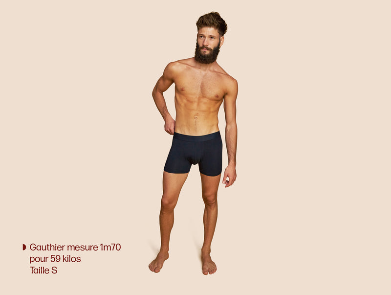 Pétrone boxer confort coton pima micromodal bleu marine homme#couleur_bleu-marine