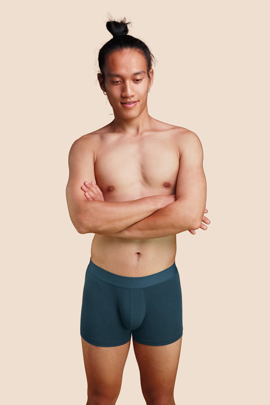 Pétrone boxer confort coton pima micromodal bleu pétrole homme