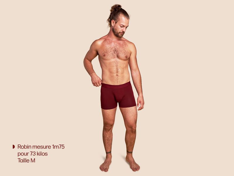 Pétrone boxer confort coton pima micromodal bordeaux homme#couleur_bordeaux
