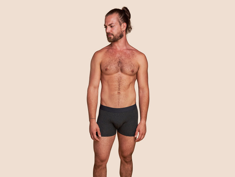 Pétrone boxer confort coton pima micromodal gris anthracite homme#couleur_gris-anthracite