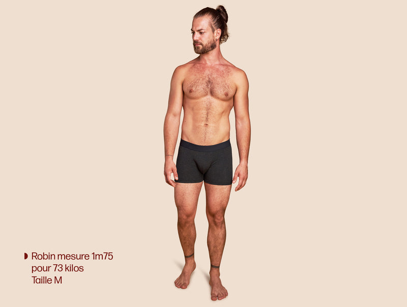 Pétrone boxer confort coton pima micromodal gris anthracite homme#couleur_gris-anthracite