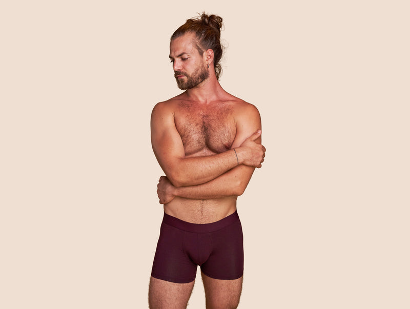 Pétrone boxer confort coton pima micromodal lie-de-vin homme#couleur_lie-de-vin