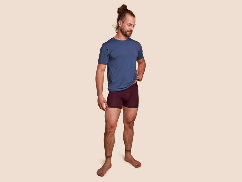 Pétrone boxer confort coton pima micromodal lie-de-vin homme#couleur_lie-de-vin