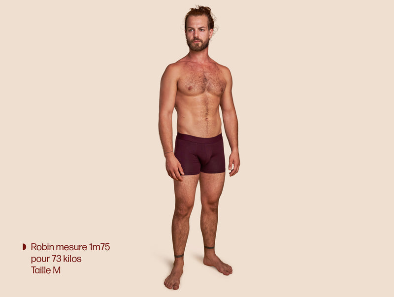 Pétrone boxer confort coton pima micromodal lie-de-vin homme#couleur_lie-de-vin