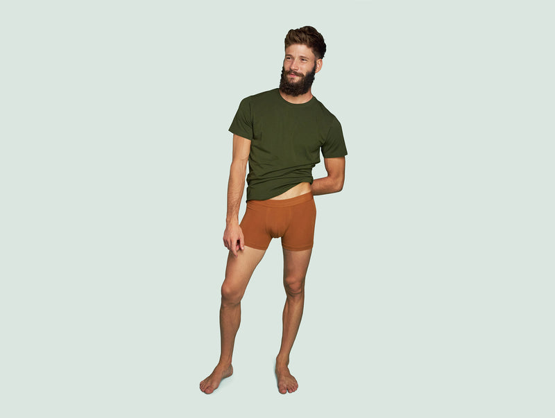 Pétrone boxer confort coton pima micromodal ocre homme#couleur_ocre