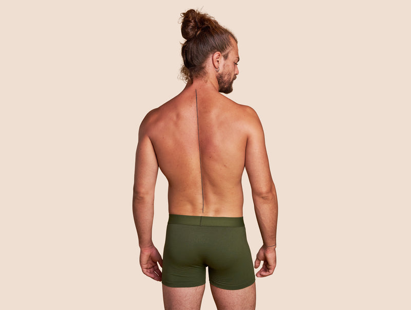 Pétrone boxer confort coton pima micromodal vert kaki homme#couleur_vert-kaki