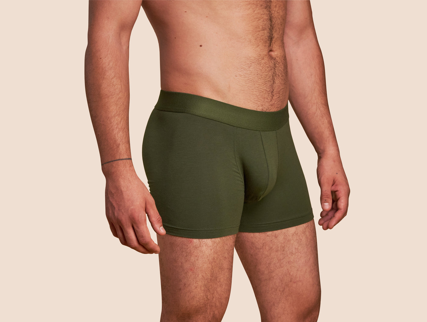 Pétrone boxer confort coton pima micromodal vert kaki homme#couleur_vert-kaki