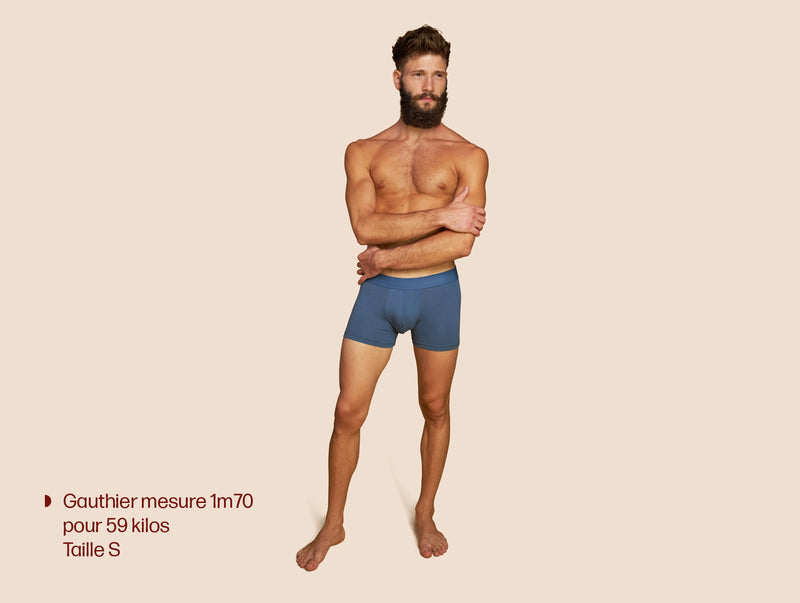 Pétrone boxer coton bio bleu céruléen homme#couleur_bleu-céruléen
