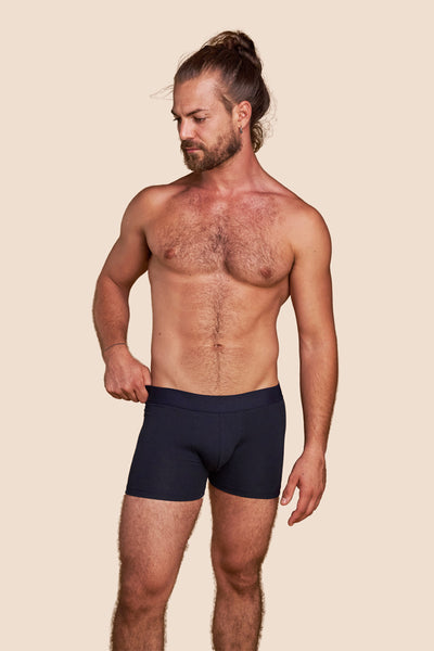 Pétrone boxer coton bio bleu marine homme