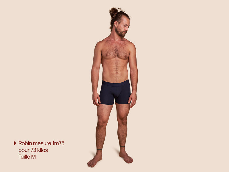 Pétrone boxer coton bio bleu marine homme#couleur_bleu-marine