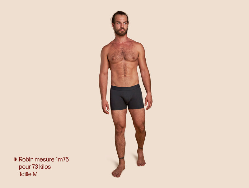 Pétrone boxer coton bio gris anthracite homme#couleur_gris-anthracite