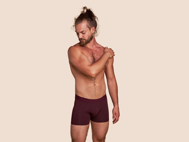 Pétrone boxer coton bio lie-de-vin homme#couleur_lie-de-vin