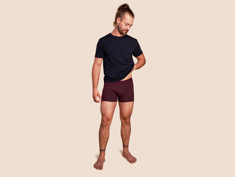 Pétrone boxer coton bio lie-de-vin homme#couleur_lie-de-vin