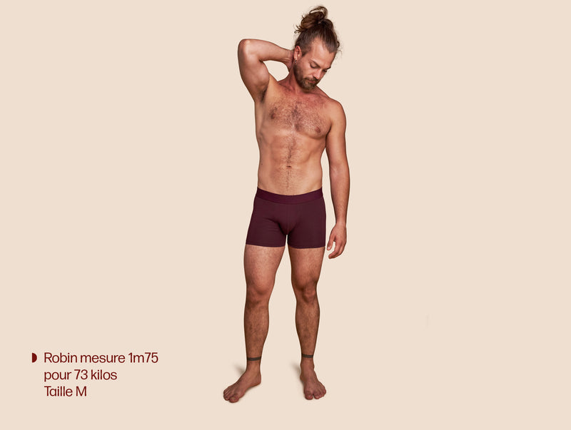 Pétrone boxer coton bio lie-de-vin homme#couleur_lie-de-vin