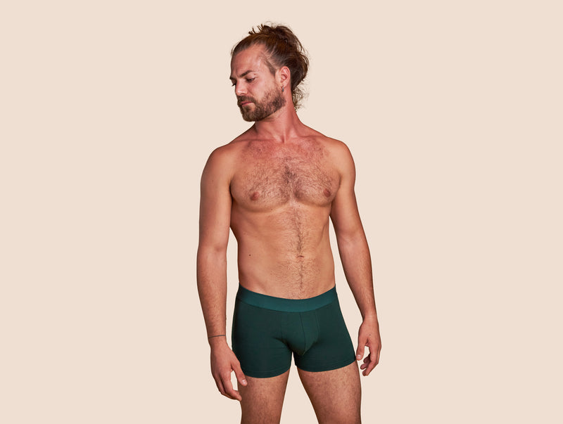 Pétrone boxer coton bio vert bouteille homme#couleur_vert-bouteille