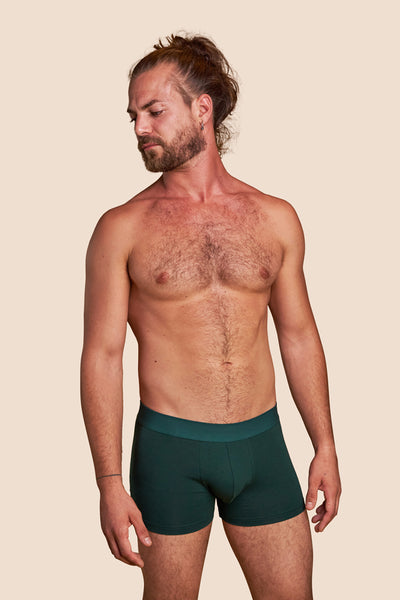 Pétrone boxer coton bio vert bouteille homme