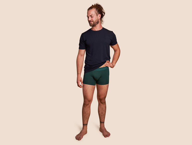 Pétrone boxer coton bio vert bouteille homme#couleur_vert-bouteille