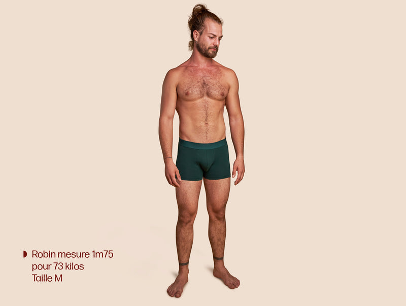 Pétrone boxer coton bio vert bouteille homme#couleur_vert-bouteille