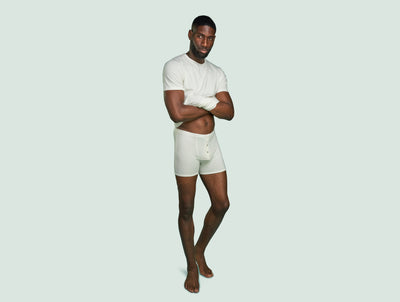 Pétrone boxer héritage coton pima micromodal blanc crème homme#couleur_blanc-crème