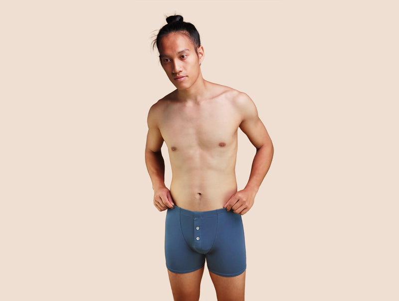 Pétrone boxer héritage coton pima micromodal bleu céruléen homme#couleur_bleu-céruléen