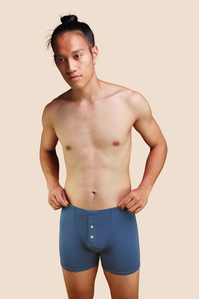 Pétrone boxer héritage coton pima micromodal bleu céruléen homme
