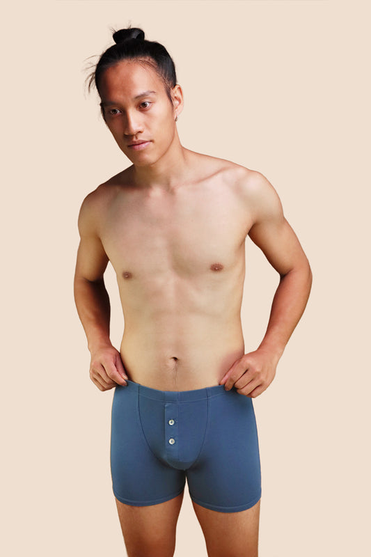 Pétrone boxer héritage coton pima micromodal bleu céruléen homme