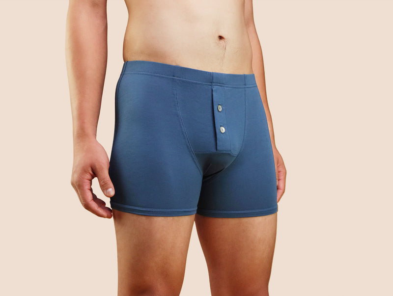 Pétrone boxer héritage coton pima micromodal bleu céruléen homme#couleur_bleu-céruléen