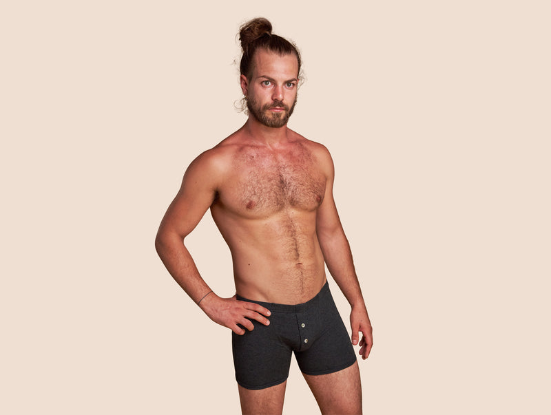 Pétrone boxer héritage coton pima micromodal gris anthracite homme#couleur_gris-anthracite
