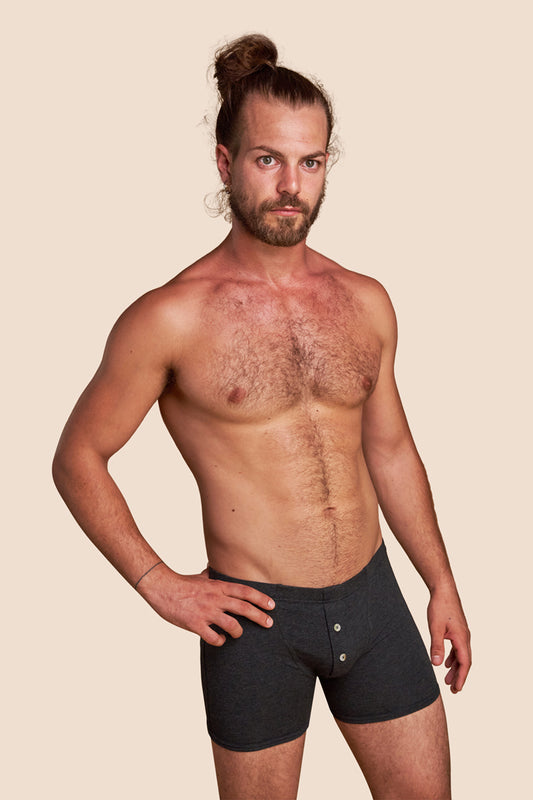 Pétrone boxer héritage coton pima micromodal gris anthracite homme