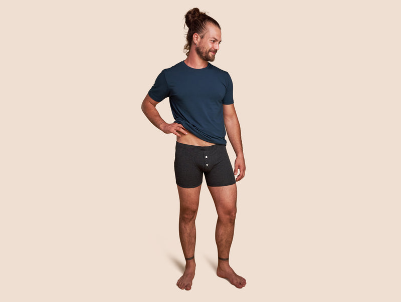Pétrone boxer héritage coton pima micromodal gris anthracite homme#couleur_gris-anthracite