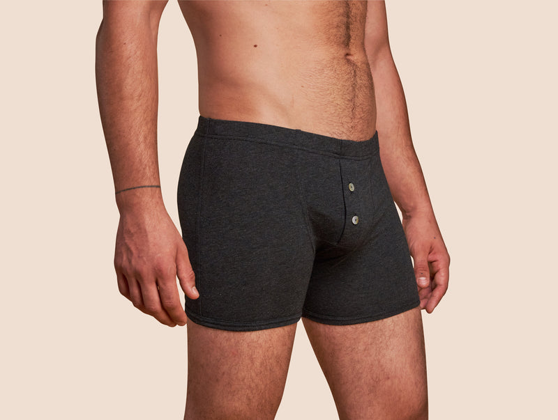 Pétrone boxer héritage coton pima micromodal gris anthracite homme#couleur_gris-anthracite