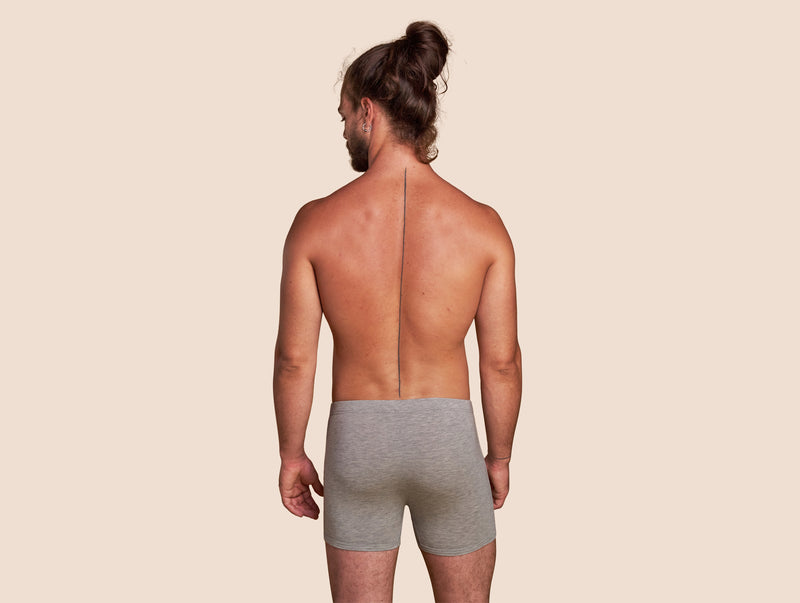 Pétrone boxer héritage coton pima micromodal gris chiné clair homme#couleur_gris-chiné-clair
