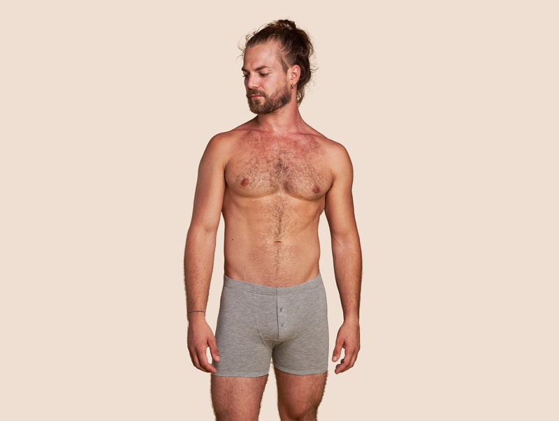 Pétrone boxer héritage coton pima micromodal gris chiné clair homme#couleur_gris-chiné-clair