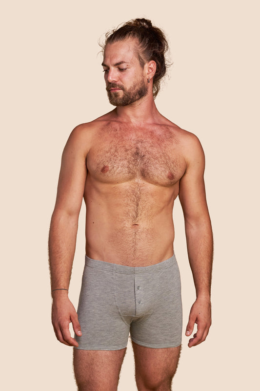 Pétrone boxer héritage coton pima micromodal gris chiné clair homme