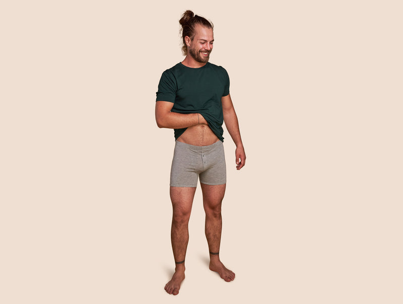 Pétrone boxer héritage coton pima micromodal gris chiné clair homme#couleur_gris-chiné-clair