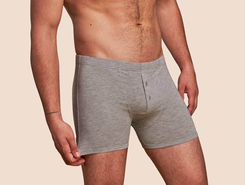 Pétrone boxer héritage coton pima micromodal gris chiné clair homme#couleur_gris-chiné-clair