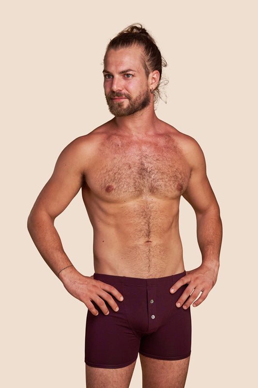 Pétrone boxer héritage coton pima micromodal lie de vin homme