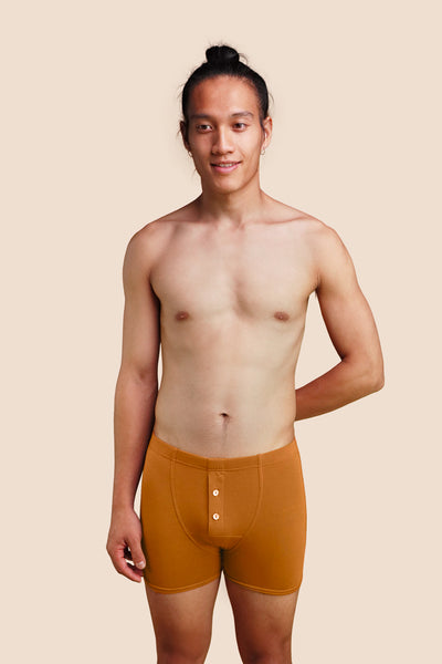 Pétrone boxer héritage coton pima micromodal ocre homme