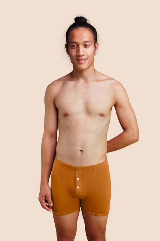 Pétrone boxer héritage coton pima micromodal ocre homme