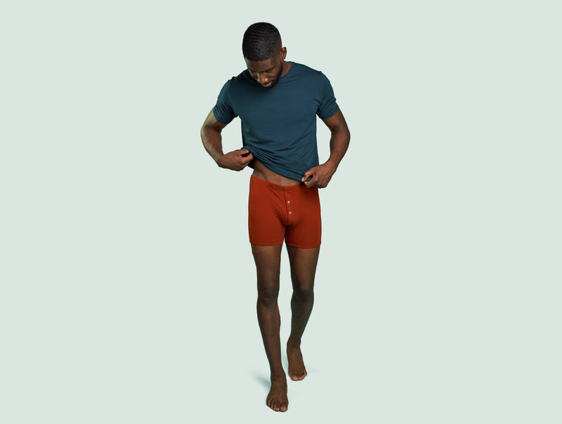 Pétrone boxer héritage coton pima micromodal rouille homme#couleur_rouille