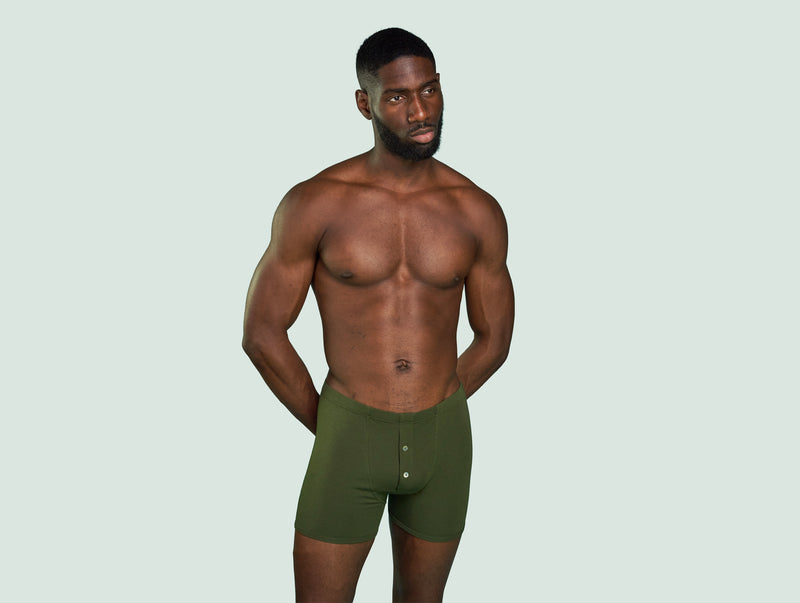 Pétrone boxer héritage coton pima micromodal vert kaki homme#couleur_vert-kaki