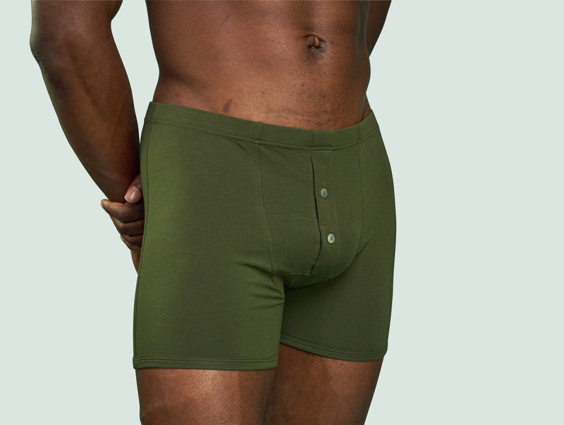 Pétrone boxer héritage coton pima micromodal vert kaki homme#couleur_vert-kaki
