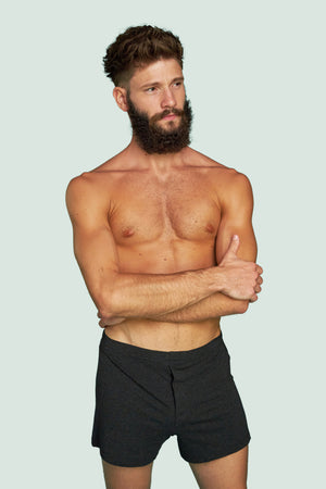 Pétrone caleçon coton pima micromodal gris anthracite homme