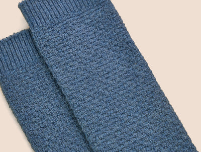 Pétrone chaussettes gaufrées bleu clair homme#couleur_bleu-céruléen