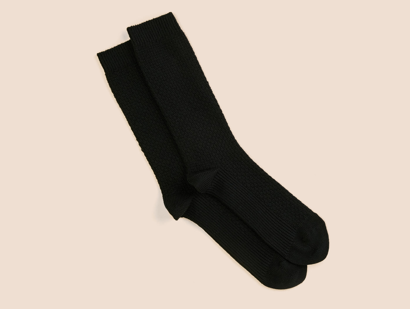 Pétrone chaussettes gaufrées noir homme#couleur_noir